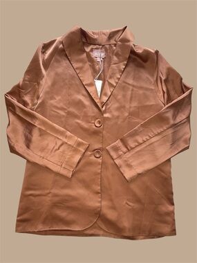 Show Me Your Mumu Felix Blazer in Copper Luxe Satin